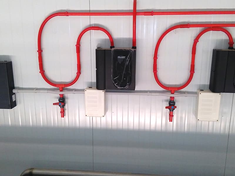 Detector de humo por aspiración en funcionamiento
